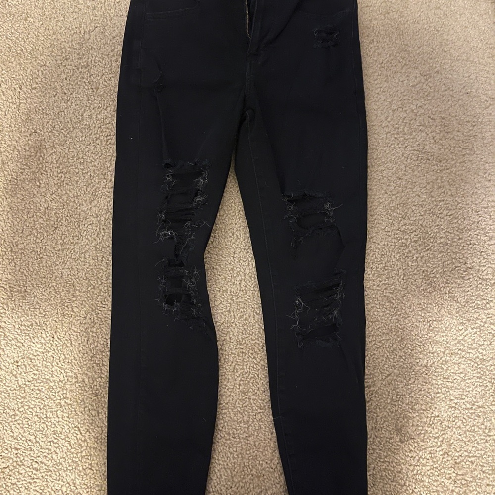 Black Distressed Women's Jeans